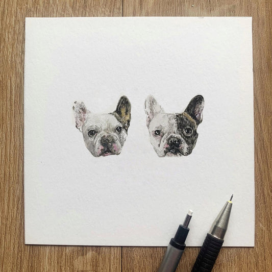 Custom Miniature Pet Portraits (Double Pet)
